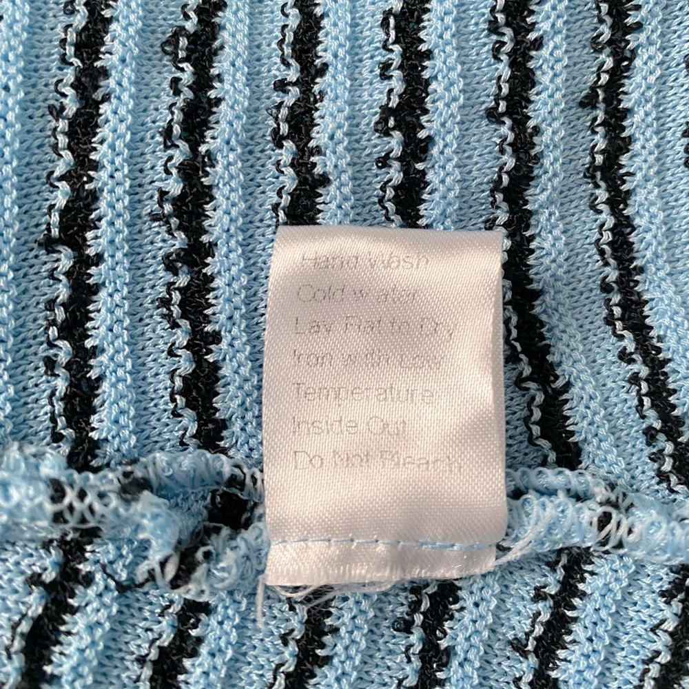 Ming Wang Women’s Light Blue Textured Knit Crotchet Chain Trim Blazer Medium - Picture 11 of 11